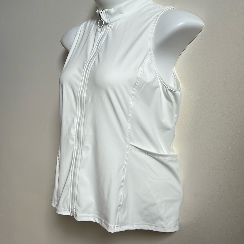 Jack Smith sleeveless zipper sporty pockets zippered vest and back zip p…